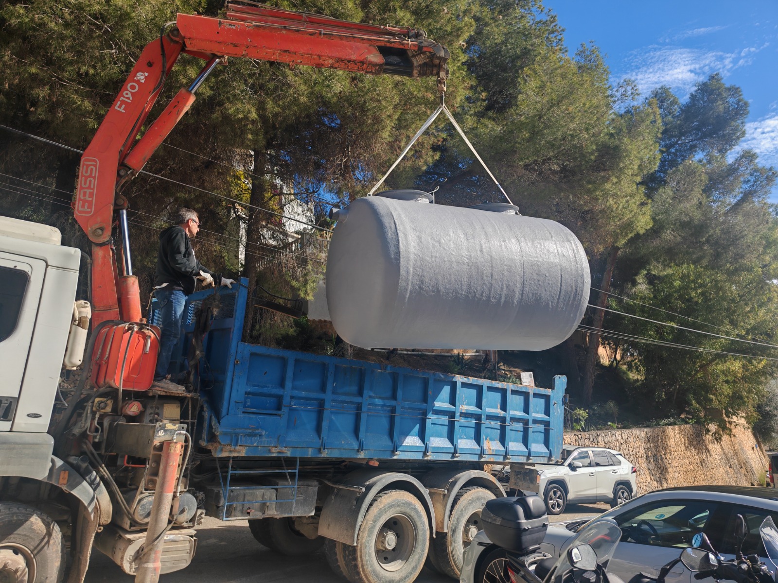 Crane lifting materials on a Costa Blanca construction project in progress