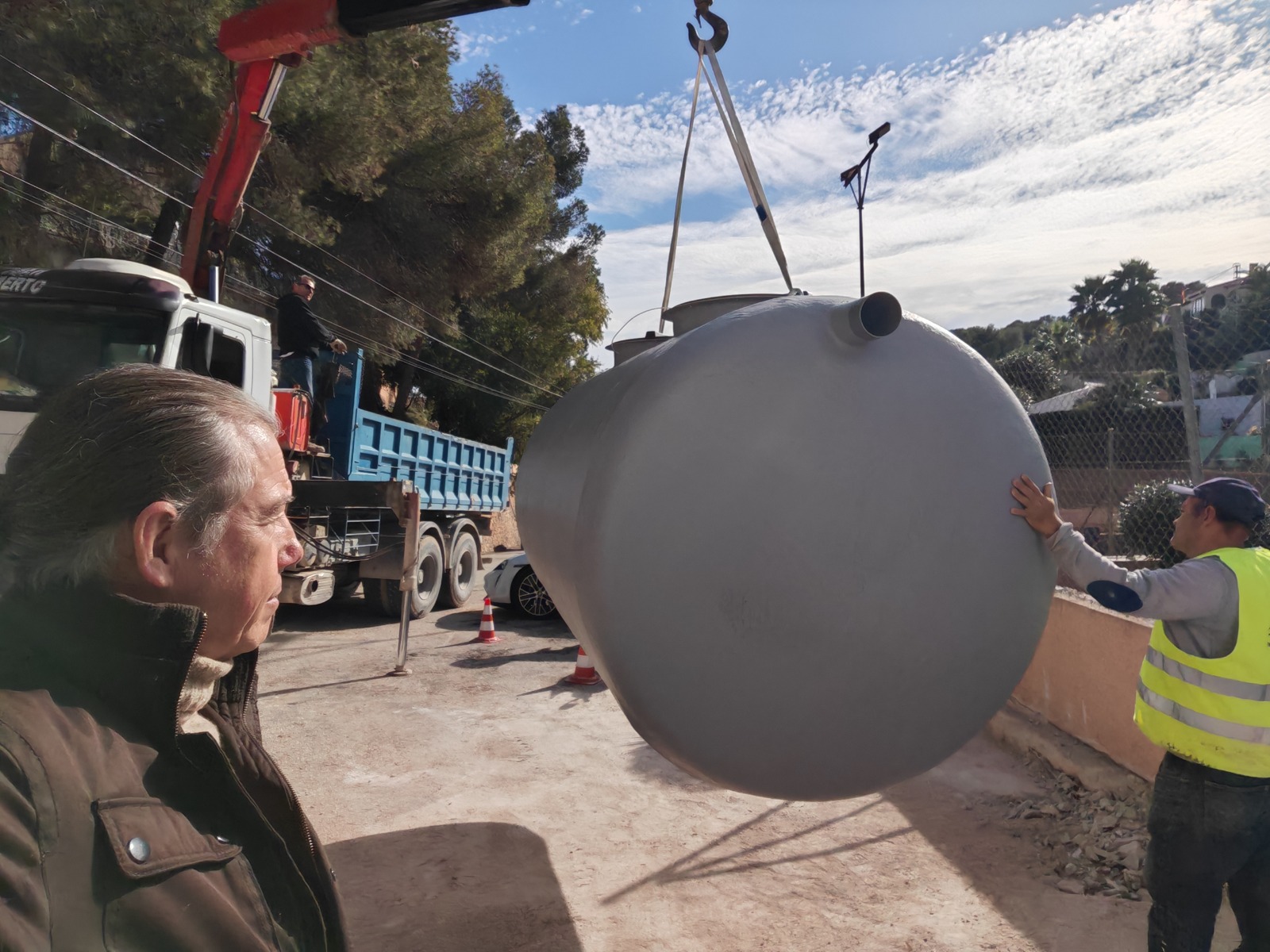 Nicolas Strebel overseeing a live construction site on the Costa Blanca